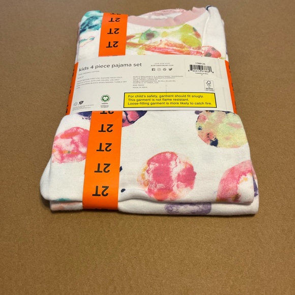 Burt's Bees Kids Pajamas - Pink and Purple Dinosaur Print - Picture 2 of 2